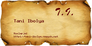 Tani Ibolya névjegykártya